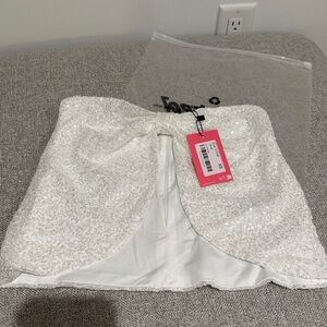 Edikted White Sequin Tube Top